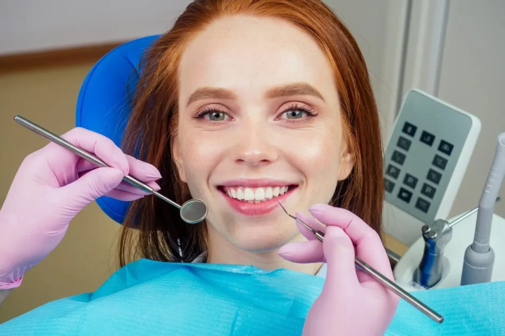 dental check up of a women