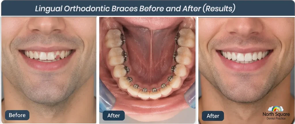 male Lingual Orthodontic Braces result